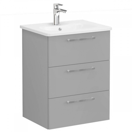 Unitate de baza lavoar baie, cu trei sertare 60cm mat rock grey, cu rounded lavoar / chiuveta baie | 68337 [0]