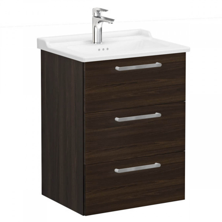 Unitate de baza lavoar baie, cu trei sertare 60cm walnut, cu classical lavoar / chiuveta baie | 68349 [0]