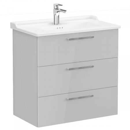 Unitate de baza lavoar baie, cu trei sertare 80cm, inalt gloss pearl grey, cu classical lavoar / chiuveta baie | 68360 [0]