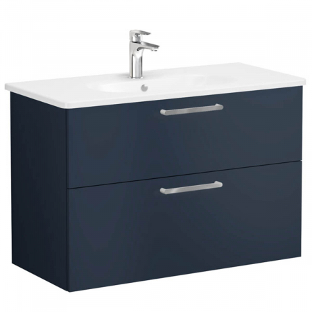 Unitate de baza lavoar baie, cu doua sertare 100cm, mat dark albastru, cu rounded lavoar / chiuveta baie | 68319 [0]