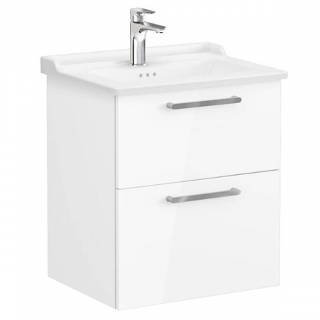 Unitate de baza lavoar baie, cu doua sertare 60cm inalt gloss alb, cu classical lavoar / chiuveta baie | 68275 [0]