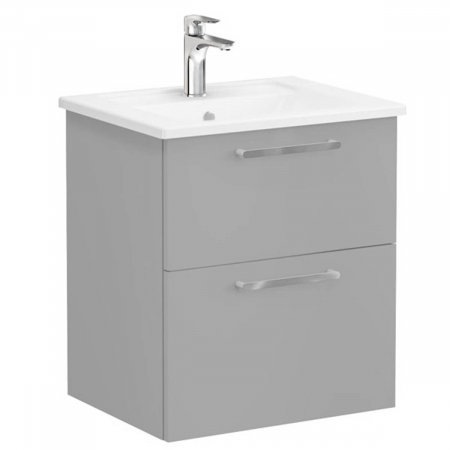 Unitate de baza lavoar baie, cu doua sertare 60cm mat rock grey, cu angular lavoar / chiuveta baie | 68268 [0]