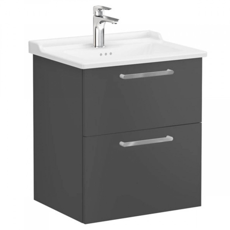 Unitate de baza lavoar baie, cu doua sertare 60cm mat storm grey, cu classical lavoar / chiuveta baie | 68280 [0]