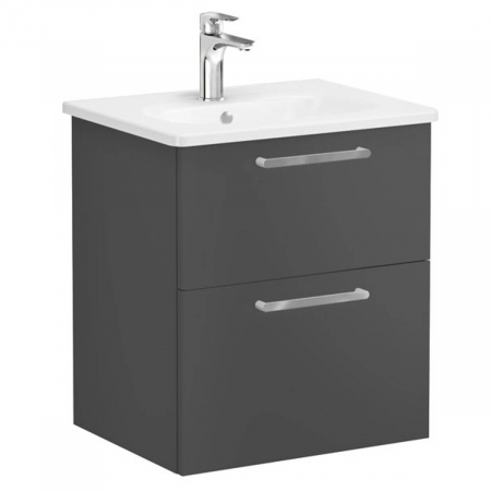 Unitate de baza lavoar baie, cu doua sertare 60cm mat storm grey, cu rounded lavoar / chiuveta baie | 68272 [0]