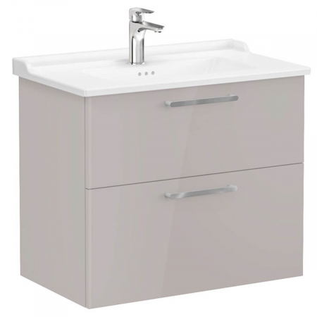 Unitate de baza lavoar baie, cu doua sertare 80cm, inalt gloss sahara beige, cu classical lavoar / chiuveta baie | 68296 [0]