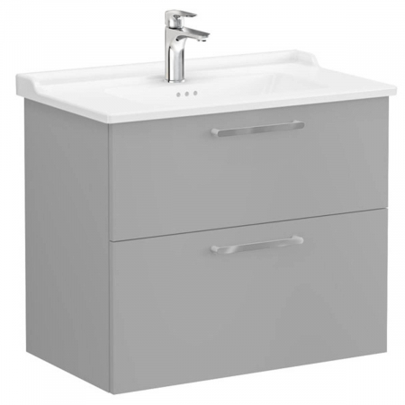 Unitate de baza lavoar baie, cu doua sertare 80cm, mat rock grey, cu classical lavoar / chiuveta baie | 68297 [0]