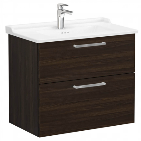 Unitate de baza lavoar baie, cu doua sertare 80cm, walnut, cu classical lavoar / chiuveta baie | 68301 [0]