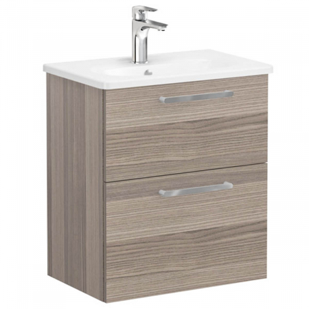 Mobilier de baie - Unitate de baza lavoar baie, cu doua sertare, compact 60cm cordoba, cu rounded lavoar / chiuveta baie | 68109