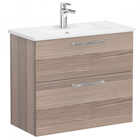 Mobilier de baie - Unitate de baza lavoar baie, cu doua sertare, compact 80cm, cordoba, cu angular lavoar / chiuveta baie | 68119