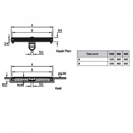Canal / rigola de dus 100 060 rectangulara thin-cut shine | 59980122000 [1]
