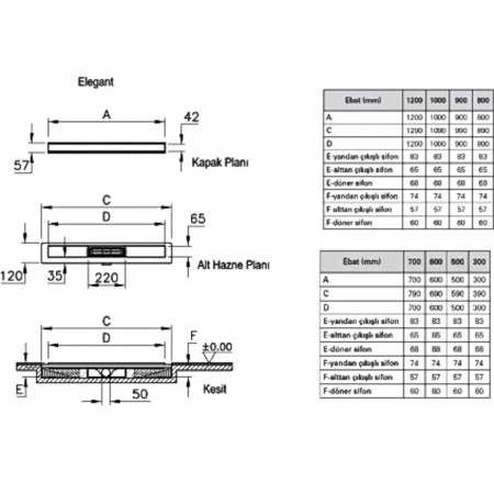 Canal / rigola de dus 100 090 elegant mat evacuare verticala s | 59980261000 [1]