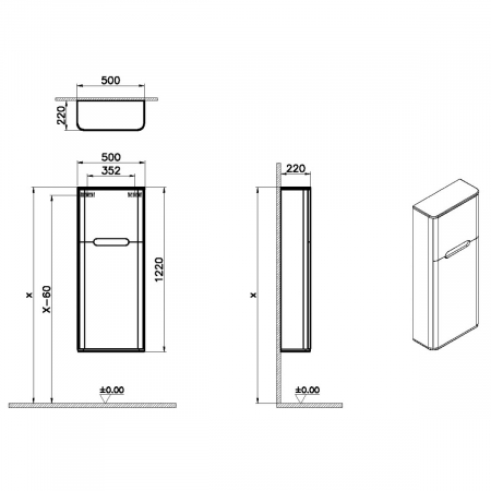 compact tall unit, dreapta alb mat | 66154 [1]