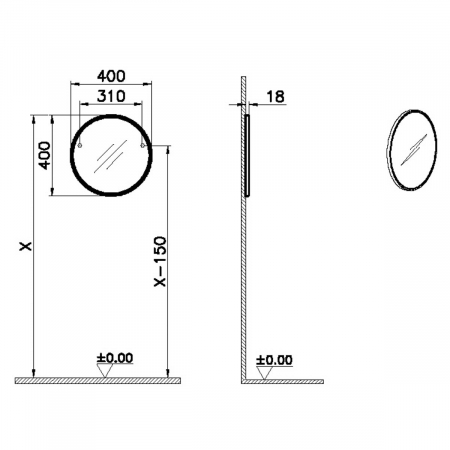 Oglinda rotunda diametru 40cm pentru baie copii cu rama portocalie | 65866 [1]