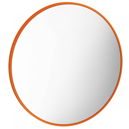 Accesorii baie pentru copii - Oglinda rotunda diametru 60cm pentru baie copii cu rama portocalie | 65867