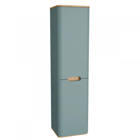 Mobilier de baie - tall unit, 40cm, cu laundry basket, fara legs, mat fjord green, stanga | 65892