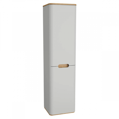 Mobilier de baie - tall unit, 40cm, cu laundry basket, fara legs, mat gri deschis, stanga | 66004