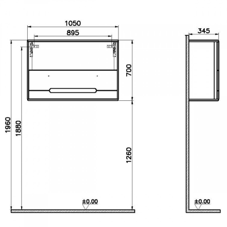 upper cabinet, 105cm, mat anthracite | 60887 [1]