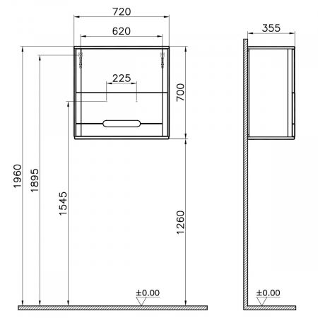 upper cabinet, 105cm, mat fjord green | 65906 [1]