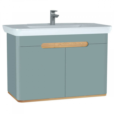 Mobilier de baie - Unitate de baza lavoar baie 100cm, cu usi, fara legs, mat fjord green | 65872