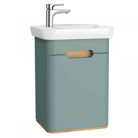 Mobilier de baie - Unitate de baza lavoar baie 50cm cu usi, fara legs, mat fjord green, stanga | 65868