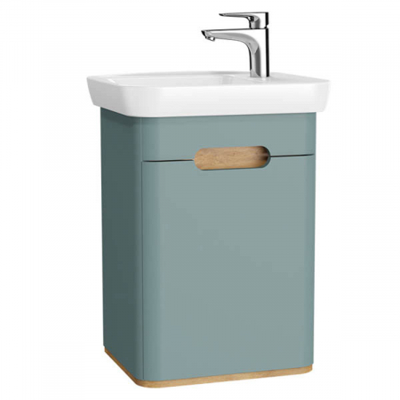 Mobilier de baie - Unitate de baza lavoar baie 50cm cu usi, fara legs, mat fjord green, dreapta | 65869