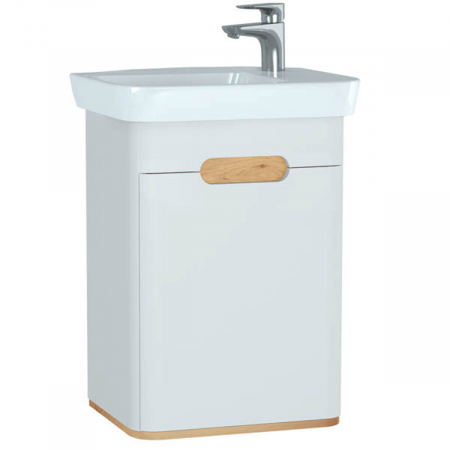 Mobilier de baie - Unitate de baza lavoar baie 50cm cu usi, fara legs, alb mat, stanga | 60779