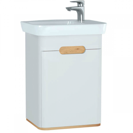 Mobilier de baie - Unitate de baza lavoar baie 50cm cu usi, fara legs, alb mat, dreapta | 60777