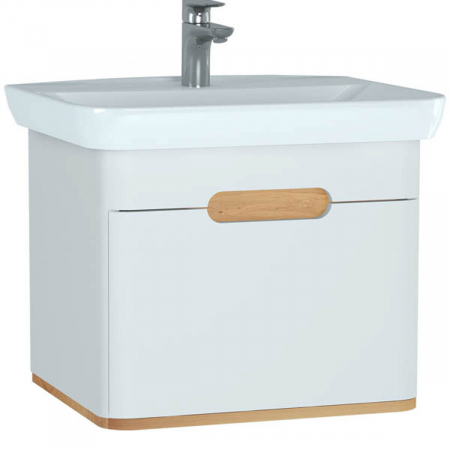 Mobilier de baie - Unitate de baza lavoar baie, 65cm, cu 1 drawer, fara legs, alb mat | 60812