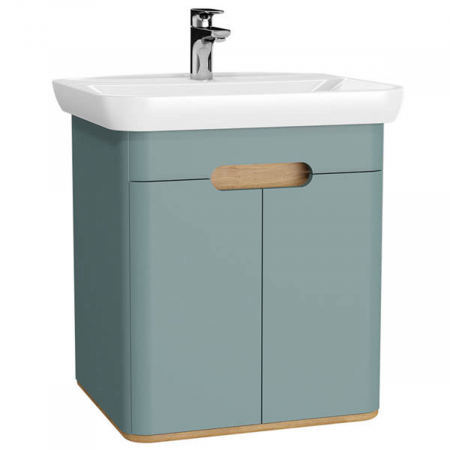 Mobilier de baie - Unitate de baza lavoar baie, 65cm, cu usi, fara legs, mat fjord green | 65870