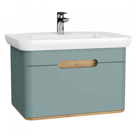 Mobilier de baie - Unitate de baza lavoar baie 80cm, cu 1 drawer, fara legs, mat fjord green | 65874