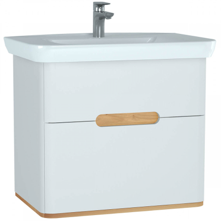 Mobilier de baie - Unitate de baza lavoar baie 80cm, cu 2 drawers, fara legs, alb mat | 60824
