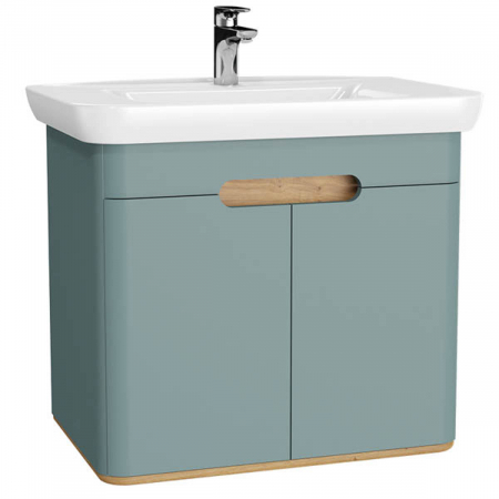 Mobilier de baie - Unitate de baza lavoar baie 80cm, cu usi, fara legs, mat fjord green | 65871