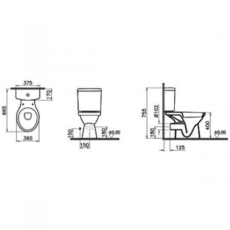 Vas WC compact evacuare orizontala | 5111L003-0075 [1]
