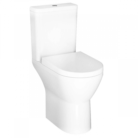 Vase WC clasice / monobloc - Vas WC rimless compact lipit de perete, 62cm, inalt, evacuare orizontala | 7094B003-0075