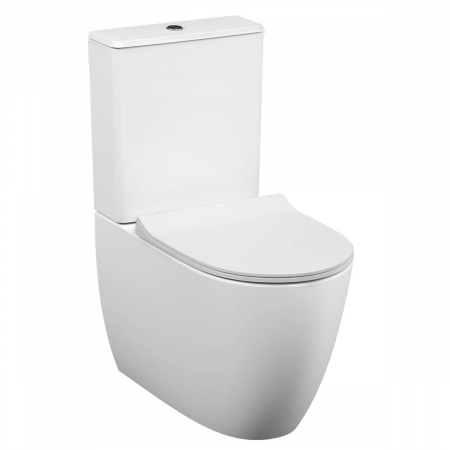 Vase WC clasice / monobloc - Vas WC rimless compact lipit de perete, 65cm, cu iesire universala, concealed water connection, alb | 5987B003-0585