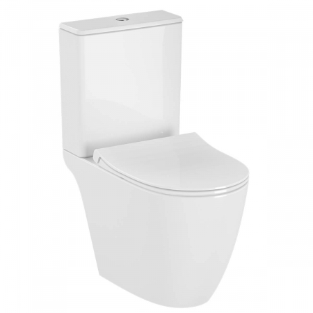 Vase WC clasice / monobloc - Vas WC rimless compact spatele deschis, 65cm, cu iesire universala, alb | 5988B003-0075