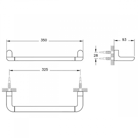 Suport 350mm pentru prosop baie negru lucios | A4430439 [1]