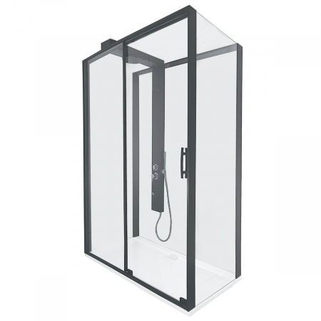 Cabine de dus - Sliding 120x90cm, u wall, dreapta - negru | 59880025000