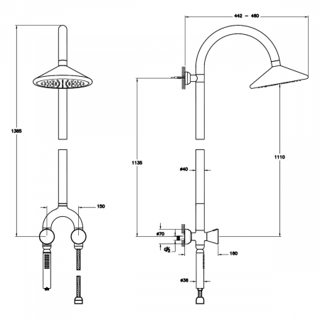 Coloana de dus termostatica cu dus de mana magnetic | A47219 [1]