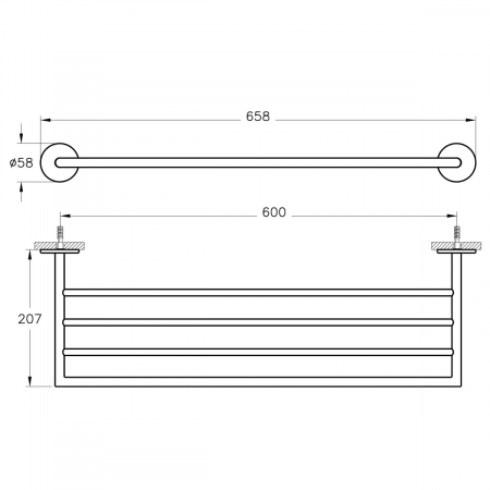 Suport pentru prosop baie, triple, crom | A44899 [1]