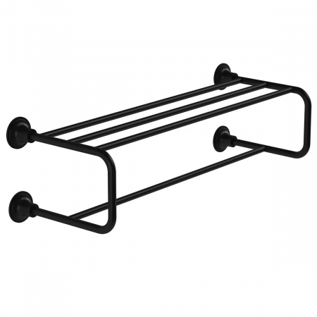 Suporturi prosoape de baie - Suport prosop baie cu raft negru mat | A4452536