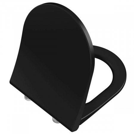 Capace WC - Universal slim & wrap capac WC forma rotunda (duroplast, inchidere lenta soft close, detasabil cu balamale metalice, fixare de sus, functie de eliberare rapida), negru mat | 131-083R009