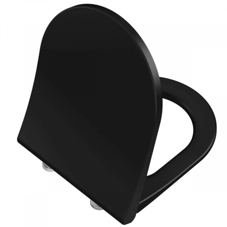 Capace WC - Universal slim & wrap capac WC forma rotunda (duroplast, inchidere lenta soft close, detasabil cu balamale metalice, fixare de sus), negru mat | 131-083-009