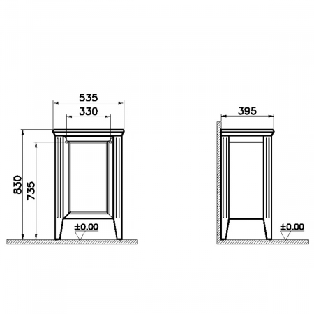 Mid unit, 55cm, mat grey, dreapta | 62250 [1]