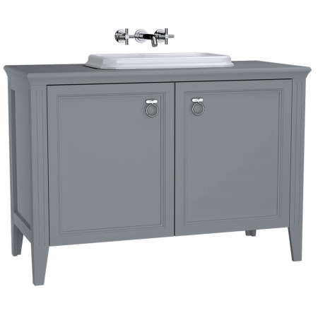 Mobilier de baie - Unitate de baza lavoar baie 120 cm, cu usi, cu pe blat lavoar / chiuveta baie mat grey | 62175