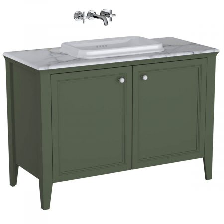 Mobilier de baie - Unitate de baza lavoar baie 120 cm, cu usi, cu pe blat lavoar / chiuveta baie cu marble counter retro green | 65840