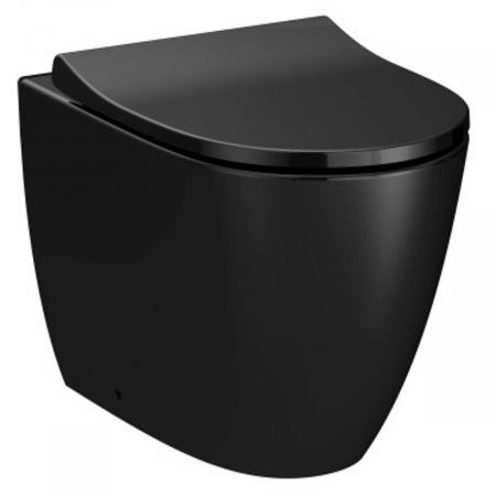 Vase de toaleta - Vas WC rimless stativ lipit de perete 54cm, evacuare orizontala, negru | 7985B070-0075