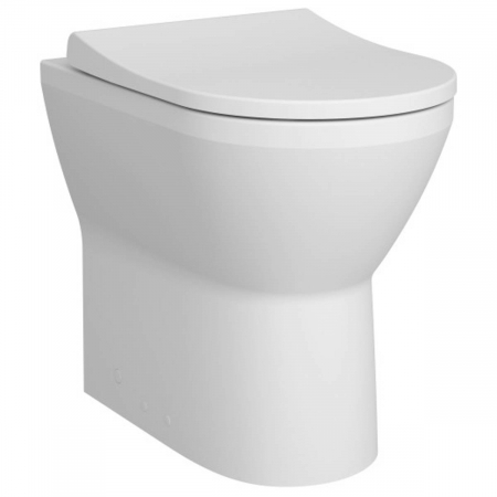 Vase de toaleta - Vas WC rimless stativ lipit de perete 54cm, inalt, cu iesire universala, fixare dubla la podea, alb mat | 7099B001-0087
