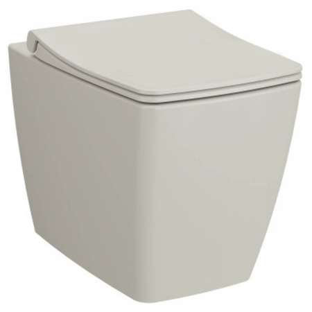 Vase de toaleta - Vas WC rimless stativ lipit de perete 54cm, taupe mat | 7670B020-0075