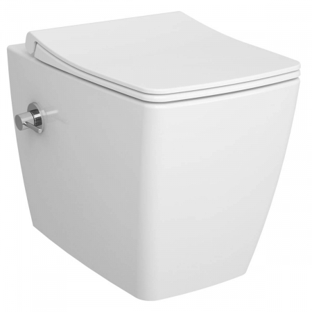 Vase de toaleta - Vas WC rimless stativ lipit de perete robinet bideu integrata 54cm, alb | 7670B003-1584